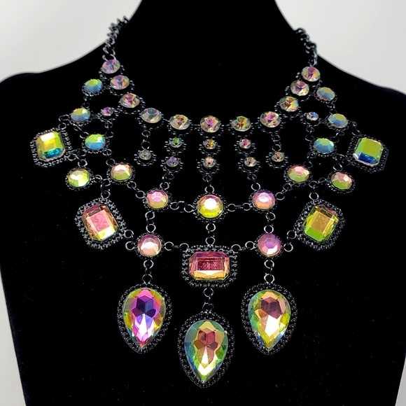 Boho Multicolor Statement Necklace - Picture 1 of 6